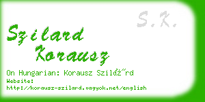 szilard korausz business card